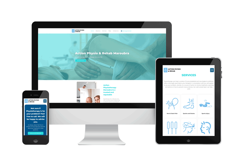Action Physio & Rehab Maroubra - UI/UX Design