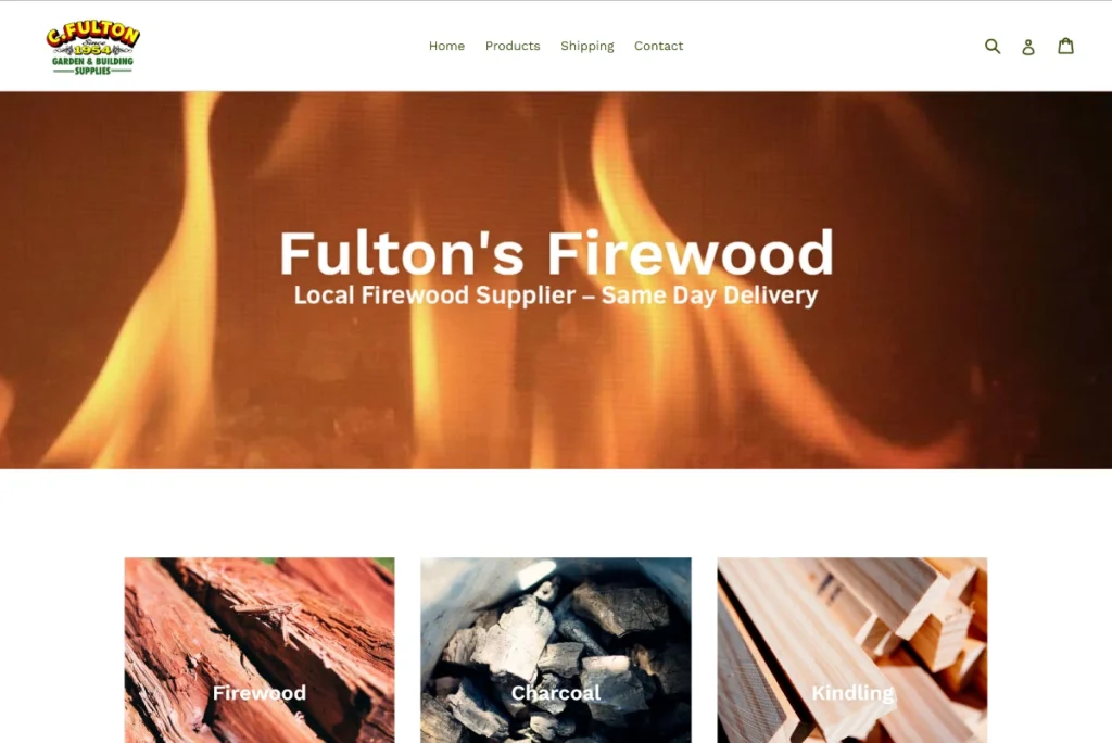 Fultons Firewood Redesign Website