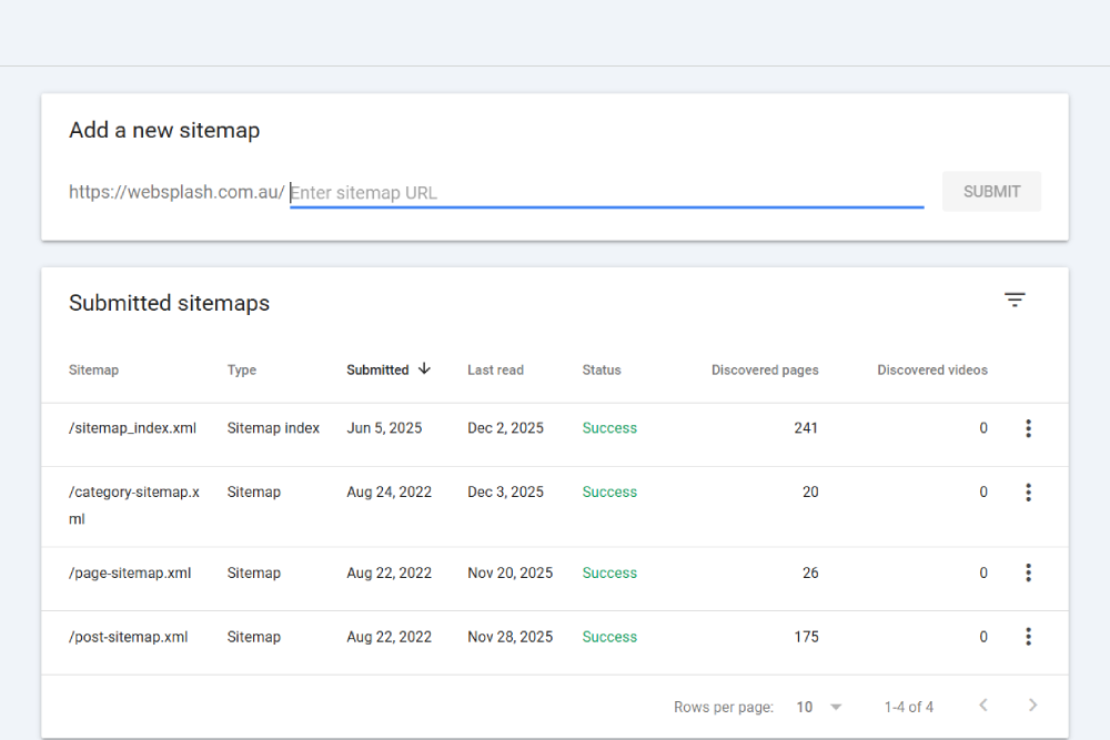 GSC Sitemaps Reports